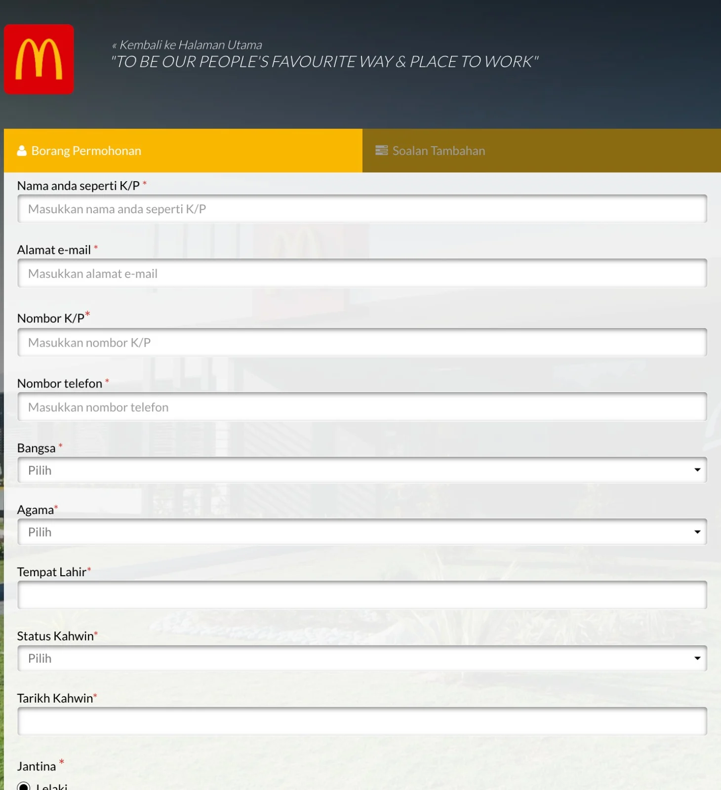 Cara mohon kerja rider McD
